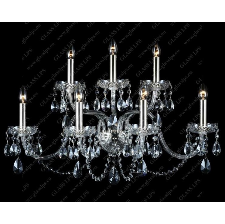 Aplica eleganta cu 7 brate cristal Bohemia N21 918/07/1-A, Aplice de perete Cristal Bohemia⭐ modele de lux deosebite din cristal Bohemia autentic din Cehia.✅Design unicat Premium Top❗ ➽ www.evalight.ro. a