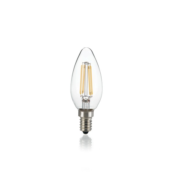 Bec LED dimabil E14 04W OLIVA TRASP 3000K 188928 IDL, Becuri LED E14 - Bec soclu E14 - dulie bec E14⭐ modele becuri economice LED si clasice cu filament Edison style, decorative vintage.✅Clasa eficienta energetica❗ ➽ www.evalight.ro. Alege temperatura de culoare potrivita a becurilor functie de tipul de iluminare: cu lumina calda, rece, naturala sau neutra. 
Becuri cu soclu (dulie) de tip E14, surse de iluminat inteligente: cu senzor de miscare (telecomanda), (solare) cu consum redus de energie, surse incandescente cu dulie si soclu normale (ceramica, sticla, plastic, aluminiu), LED dimabile cu lumina calda (3000K), lumina rece alba (6500K) si lumina neutra (4000K), lumina naturala, flux luminos cu lumeni, bec LED echivalent 40W / 60W / 100W  tensinea curentului electric este de 12V fata de 220V (Volti) si durata mare de viata, becuri cu lumina puternica stralucitoare, colorate si multicolore, cu forma de lumanare, mari si rezistente la caldura si la apa, ce se aprinde instant la trecerea curentului electric, cu garantie cel mai bun pret❗ a