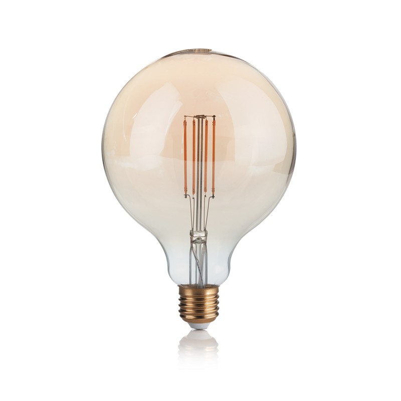 Bec LED dimabil E27 VINTAGE 04W GLOBO D125 AMBRA 2200K 223926 IDL, Becuri LED E27 - Bec soclu E27 - dulie bec E27⭐ modele becuri economice LED si clasice cu filament Edison style, decorative vintage.✅Clasa eficienta energetica❗ ➽ www.evalight.ro. Alege temperatura de culoare potrivita a becurilor functie de tipul de iluminare: cu lumina calda, rece, naturala sau neutra. 
Becuri cu soclu (dulie) de tip E27, surse de iluminat inteligente: cu senzor de miscare (telecomanda), (solare) cu consum redus de energie, surse incandescente cu dulie si soclu normale (ceramica, sticla, plastic, aluminiu), LED dimabile cu lumina calda (3000K), lumina rece alba (6500K) si lumina neutra (4000K), lumina naturala, flux luminos cu lumeni, bec LED echivalent 40W / 60W / 100W  tensinea curentului electric este de 12V fata de 220V (Volti) si durata mare de viata, becuri cu lumina puternica stralucitoare, colorate si multicolore, cu forma de lumanare, glob mare sau mic, rezistente la caldura si la apa, ce se aprinde instant la trecerea curentului electric, cu garantie cel mai bun pret❗ a