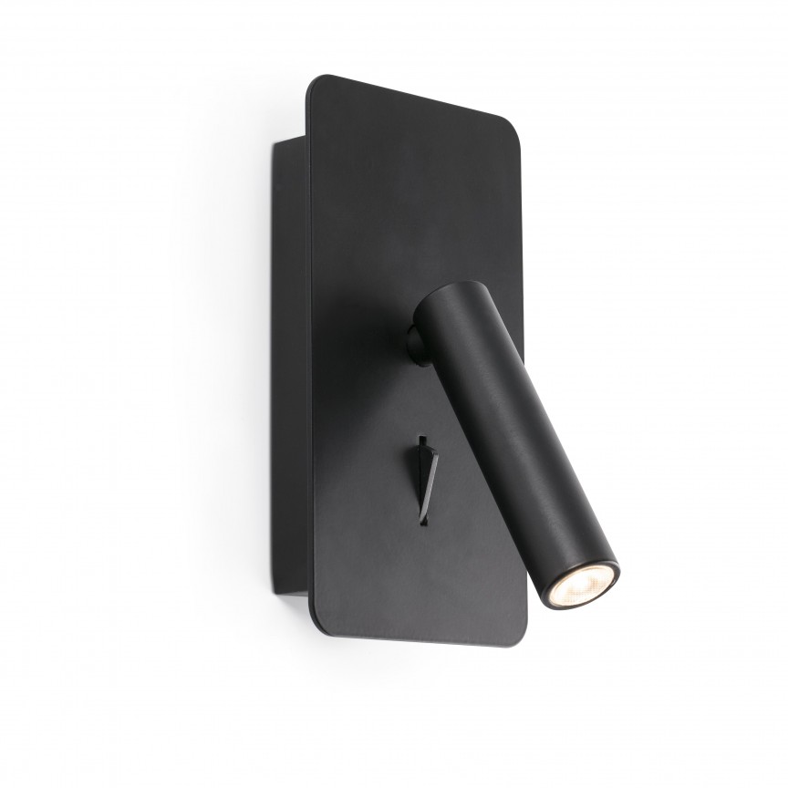 Aplica cu reader LED minimalista cu USB charger SUAU Black, Aplice de perete LED, moderne⭐ modele potrivite pentru dormitor, living, baie, hol, bucatarie.✅DeSiGn LED decorativ unic!❤️Promotii lampi❗ ➽ www.evalight.ro. Alege corpuri de iluminat cu LED pt interior, elegante din cristal (becuri cu leduri si module LED integrate cu lumina calda, naturala sau rece), ieftine si de lux, calitate deosebita la cel mai bun pret.  a