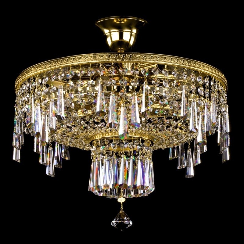 Lustra Cristal Bohemia Exclusive diametru 40cm IRIS, Plafoniere Cristal Bohemia⭐ modele deosebite de lustre tavan din cristal Bohemia autentic din Cehia.✅Design de lux unicat Premium Top❗ ➽ www.evalight.ro.  a