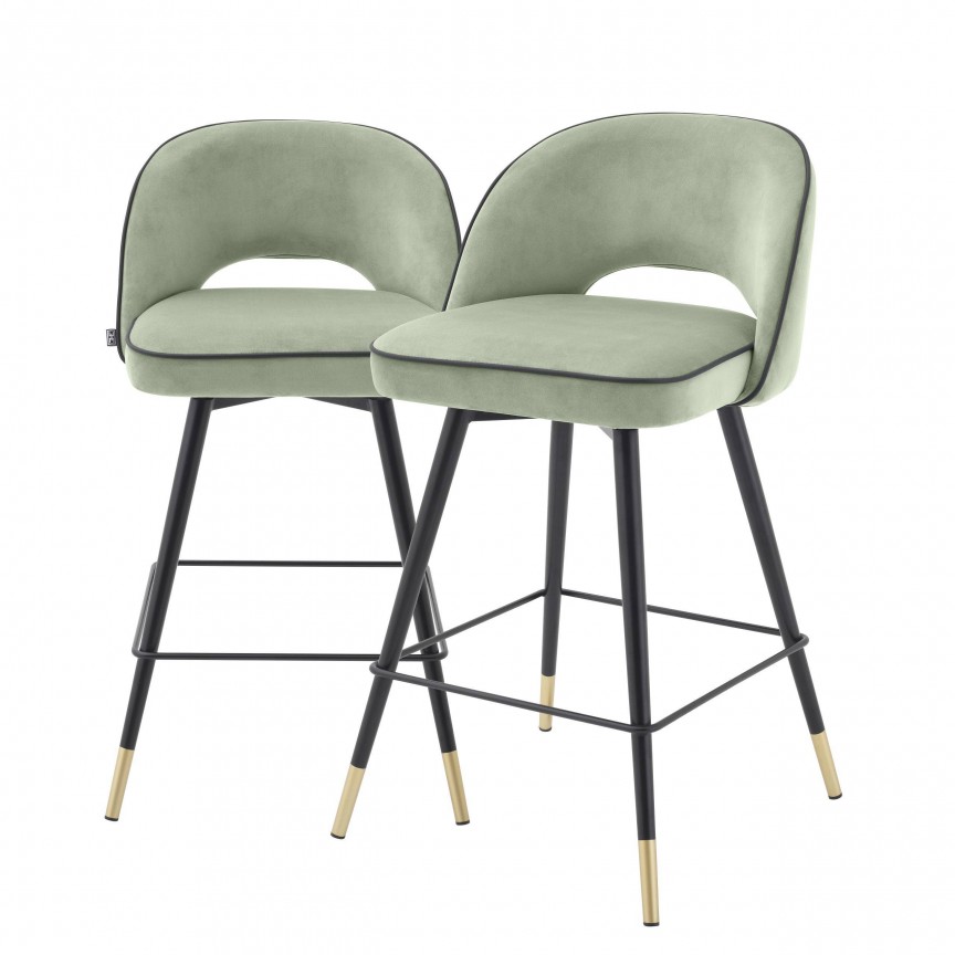 Set de 2 scaune de bar design modern Cliff, H-92,5cm verde 114321 HZ, Seturi scaune dining si scaune HoReCa⭐ modele la set scaune tapitate moderne de lux pentru bucatarie, living si sufragerie.✅DeSiGn Premium❗ ➽www.evalight.ro. Alege oferte la scaune elegante stil vintage, cadru metalic sau din lemn pt hotel si de restaurant, bar, cafenea, terasa si gradina, ieftine de calitate deosebita la cel mai bun pret. a