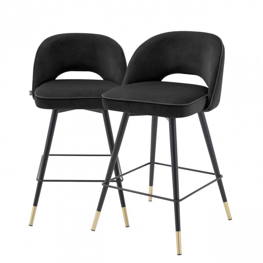 Set de 2 scaune de bar design modern Cliff, H-92,5cm negru 114575 HZ, Seturi scaune dining si scaune HoReCa⭐ modele la set scaune tapitate moderne de lux pentru bucatarie, living si sufragerie.✅DeSiGn Premium❗ ➽www.evalight.ro. Alege oferte la scaune elegante stil vintage, cadru metalic sau din lemn pt hotel si de restaurant, bar, cafenea, terasa si gradina, ieftine de calitate deosebita la cel mai bun pret. a