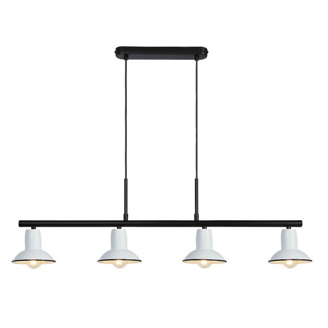 Lustra design industrial metalica negru/alb 4L MALIET 6789 RX, Pendule / Lustre suspendate moderne, LED⭐ modele elegante pentru bucatarie, living dormitor.✅DeSiGn decorativ unic!❤️Promotii lampi❗ ➽www.evalight.ro. Alege corpuri de iluminat suspendate pt interior stil modern, suspensii de tip pendule cu cristale, abajur material textil, lemn, metal, sticla, bec tip lumanare Edison sau LED, ieftine si de lux, calitate deosebita la cel mai bun pret. a