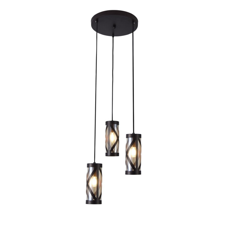 Lustra cu 3 pendule design industrial galben de chihlimbar 3L OBERON 5339 RX, Pendule / Lustre suspendate moderne, LED⭐ modele elegante pentru bucatarie, living dormitor.✅DeSiGn decorativ unic!❤️Promotii lampi❗ ➽www.evalight.ro. Alege corpuri de iluminat suspendate pt interior stil modern, suspensii de tip pendule cu cristale, abajur material textil, lemn, metal, sticla, bec tip lumanare Edison sau LED, ieftine si de lux, calitate deosebita la cel mai bun pret. a