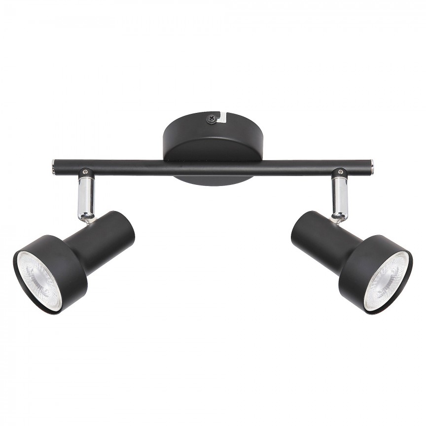 Aplica 2 spoturi design industrial metalica KONRAD negru 5323 RX, Aplice aplicate perete sau tavan cu spoturi, LED⭐ modele moderne corpuri de iluminat tip spoturi pe bara.✅Design decorativ unic!❤️Promotii lampi❗ ➽ www.evalight.ro. Alege aplice de iluminat interior, lustre si plafoniere cu 2 spoturi cu lumina LED si directie reglabila, spot orientabil cu intrerupator, simple si ieftine de calitate la cel mai bun pret. a