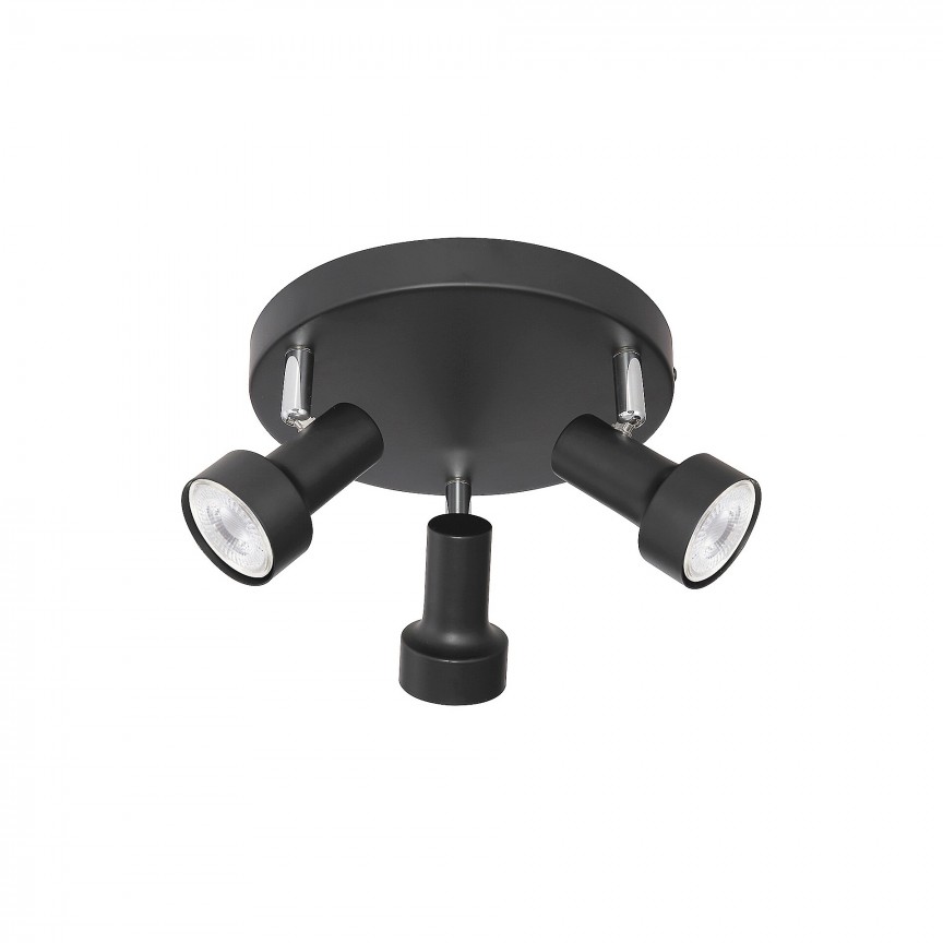 Lustra 3 spoturi design industrial metalica KONRAD negru 5324 RX, Plafoniere cu 3 spoturi, LED⭐ modele moderne corpuri de iluminat tip spoturi aplicate pe tavan sau perete.✅Design decorativ unic!❤️Promotii lampi❗ ➽ www.evalight.ro. Alege oferte lustre de iluminat interior tip plafoniere si aplice cu 3 spoturi pe bara cu lumina LED si directie reglabila pentru living, dormitor, bucatarie, baie, hol, camera copii, calitate de lux la cel mai bun pret. a