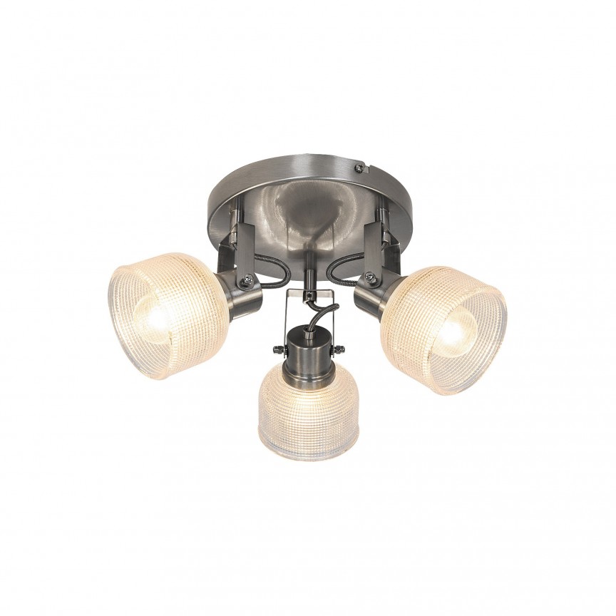 Lustra aplicata cu 3 spoturi design clasic FRANCIS crom satin 5439 RX, Corpuri de iluminat clasice⭐ modele lustre interior pentru living, dormitor, bucatarie, baie, hol.✅DeSiGn decorativ unic!❤️Promotii lampi❗ ➽www.evalight.ro. Alege Corpuri de iluminat interior elegante in stil clasic, suspendate sau aplicate de tavan si perete, decorate traditional, industrial, retro sau vintage, pt casa, ieftine si de lux, calitate deosebita la cel mai bun pret. 
 a