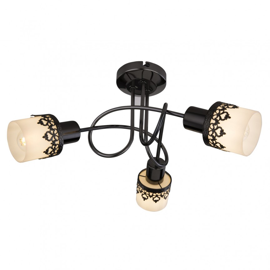 Lustra aplicata cu 3 spoturi design romatic LACEY negru/alb/crom 5343 RX , Plafoniere cu 3 spoturi, LED⭐ modele moderne corpuri de iluminat tip spoturi aplicate pe tavan sau perete.✅Design decorativ unic!❤️Promotii lampi❗ ➽ www.evalight.ro. Alege oferte lustre de iluminat interior tip plafoniere si aplice cu 3 spoturi pe bara cu lumina LED si directie reglabila pentru living, dormitor, bucatarie, baie, hol, camera copii, calitate de lux la cel mai bun pret. a