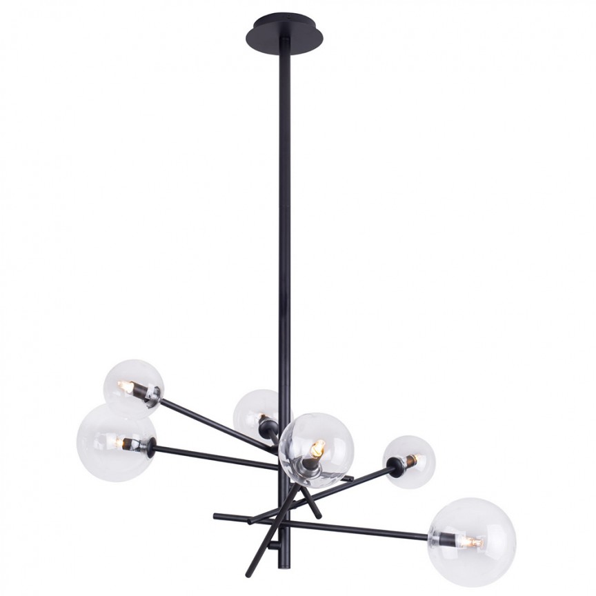 Lustra design industrial, minimalist Lollipop 6L negru P0395 MX, Pendule / Lustre suspendate moderne, LED⭐ modele elegante pentru bucatarie, living dormitor.✅DeSiGn decorativ unic!❤️Promotii lampi❗ ➽www.evalight.ro. Alege corpuri de iluminat suspendate pt interior stil modern, suspensii de tip pendule cu cristale, abajur material textil, lemn, metal, sticla, bec tip lumanare Edison sau LED, ieftine si de lux, calitate deosebita la cel mai bun pret. a