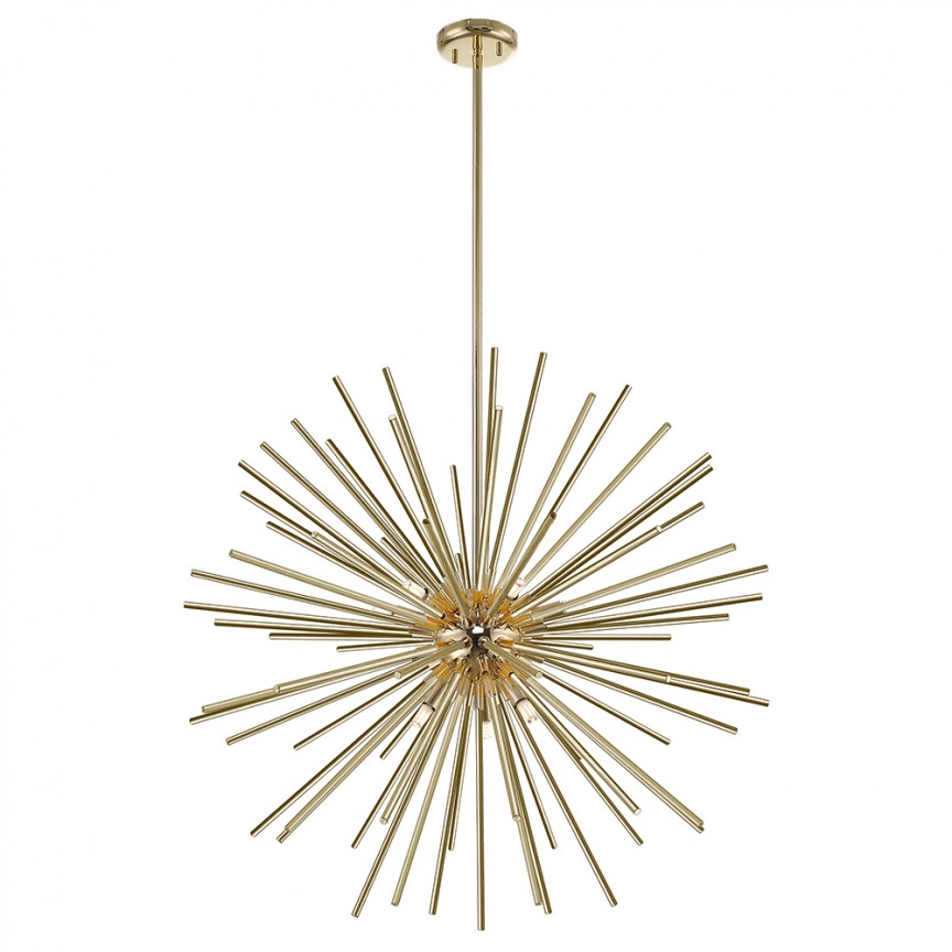 Lustra suspendata forma originala si design modern URCHIN auriu P0491-09C-F7DY ZL, Candelabre si Lustre moderne⭐ modele elegante de lux pentru dormitor living, bucatarie.✅DeSiGn decorativ unic!❤️Promotii lampi❗ ➽www.evalight.ro. Alege corpuri de iluminat suspendate pt interior stil modern, suspensii de tip pendule cu cristale, abajur material textil, lemn, metal, sticla, bec tip lumanare Edison sau LED, ieftine de calitate deosebita la cel mai bun pret.

 a