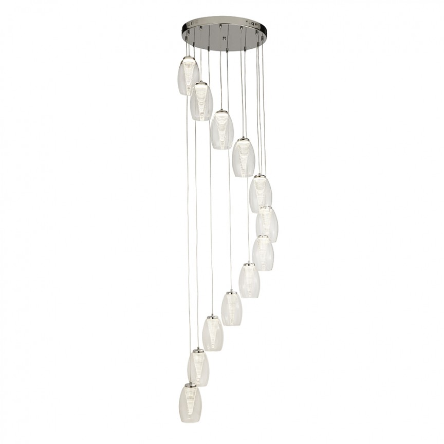 Lustra LED suspendata design XXL Cyclone 12L 97291-12CL SRT, Candelabre si Lustre moderne elegante⭐ modele clasice de lux pentru living, bucatarie si dormitor.✅ DeSiGn actual Top 2020!❤️Promotii lampi❗ ➽ www.evalight.ro. Oferte corpuri de iluminat suspendate pt camere de interior (înalte), suspensii (lungi) de tip lustre si candelabre, pendule decorative stil modern, clasic, rustic, baroc, scandinav, retro sau vintage, aplicate pe perete sau de tavan, cu cristale, abajur din material textil, lemn, metal, sticla, bec Edison sau LED, ieftine de calitate deosebita la cel mai bun pret. a