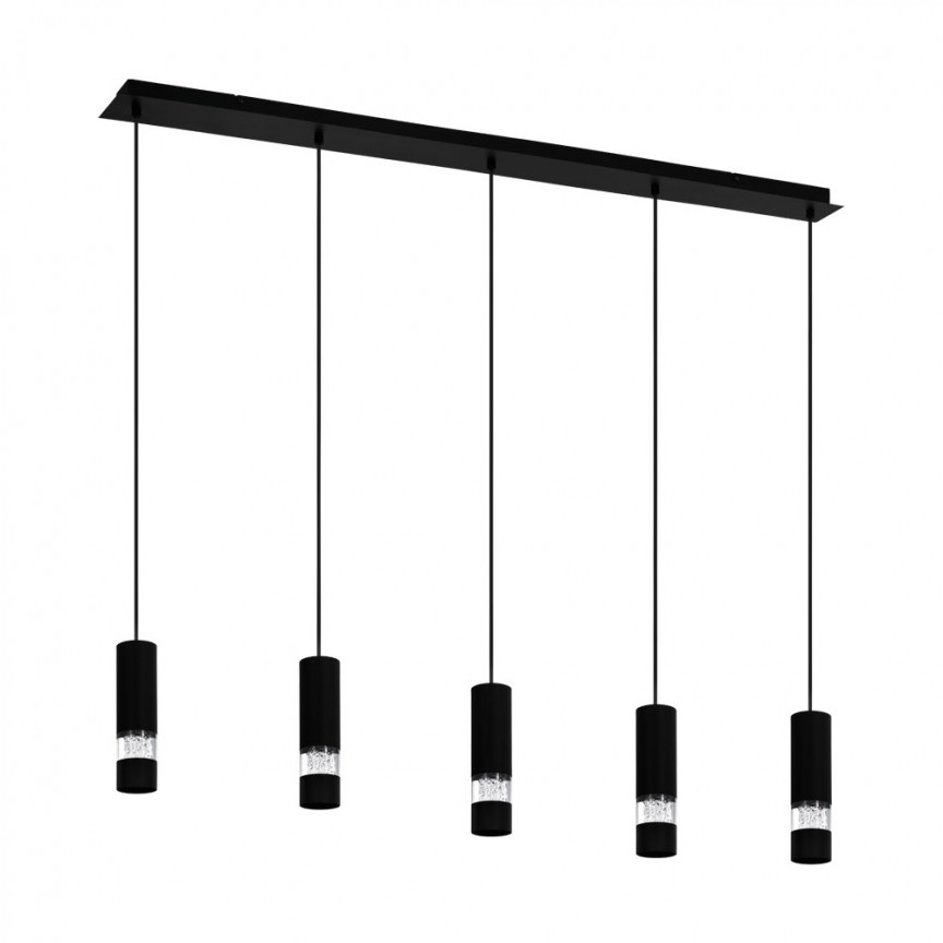 Lustra neagra cu 5 pendule design modern BERNABETA 39706 EL, Promotii lustre, reduceri⭐ corpuri de iluminat, mobila si decoratiuni de interior si exterior.⭕Oferte Pret redus online ➽ www.evalight.ro❗ a