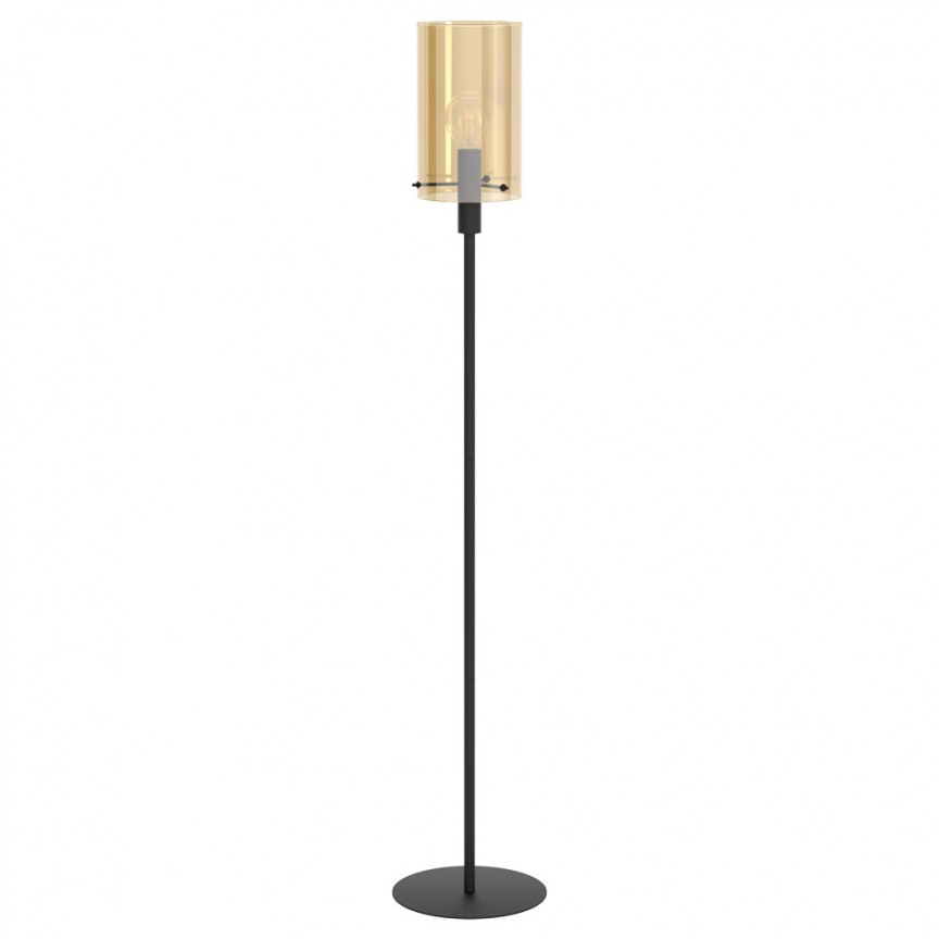 Lampadar, lampa de podea cu sticla chihlimbar POLVERARA 39542 EL, Lampadare moderne de podea⭐ modele elegante pentru iluminat camera living dormitor.✅DeSiGn decorativ de lux unic!❤️Promotii lampi❗ ➽www.evalight.ro. Alege corpuri de iluminat de podea pt interior cu reader LED, ieftine de calitate deosebita la cel mai bun pret. a