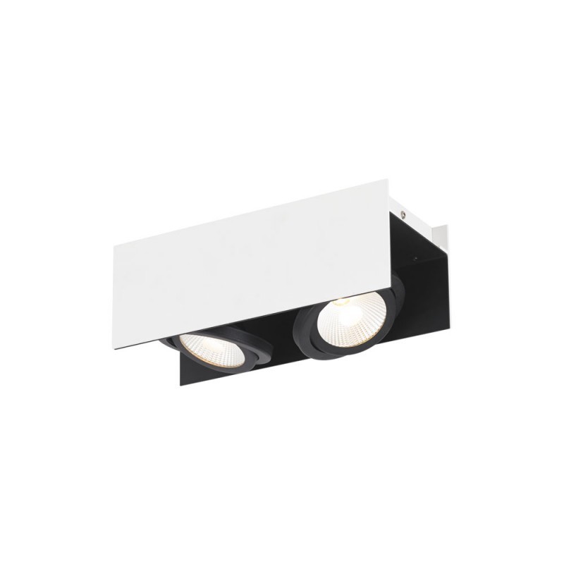 Aplica dimabila cu 2 spoturi directionabile VIDAGO alb/ negru 39316 EL, Spot cu LED incastrabil, aplicat⭐ corp de iluminat incastrat pentru tavan fals rigips, baie, mobila.✅Design LED decorativ unic!❤️Promotii lampi❗ ➽www.evalight.ro. Alege corpuri de iluminat de interior tip spot LED dimabil variator, rama rotunda sau patrata, cu lumina calda, alba rece sau neutra, montare in tavan, perete, scari, pardoseala, ieftine de calitate la cel mai bun pret. a