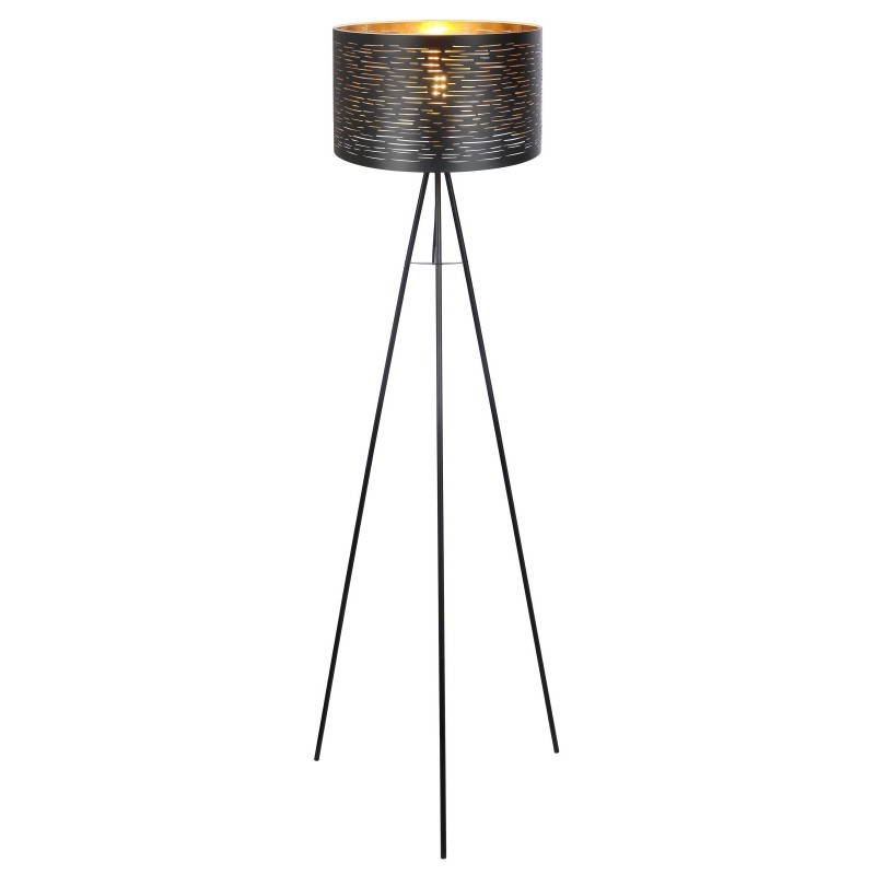 Lampadar cu trepied design modern TUNNO negru, auriu 15342S GL, Lampadare moderne de podea⭐ modele elegante pentru iluminat camera living dormitor.✅DeSiGn decorativ de lux unic!❤️Promotii lampi❗ ➽www.evalight.ro. Alege corpuri de iluminat de podea pt interior cu reader LED, ieftine de calitate deosebita la cel mai bun pret. a