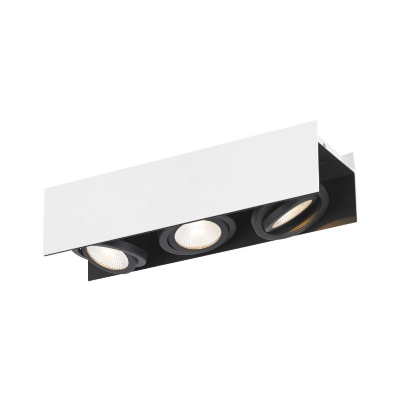 Plafoniera dimabila cu 3 spoturi directionabile VIDAGO alb/ negru 39317 EL, Promotii lustre, reduceri⭐ corpuri de iluminat, mobila si decoratiuni de interior si exterior.⭕Oferte Pret redus online ➽ www.evalight.ro❗ a