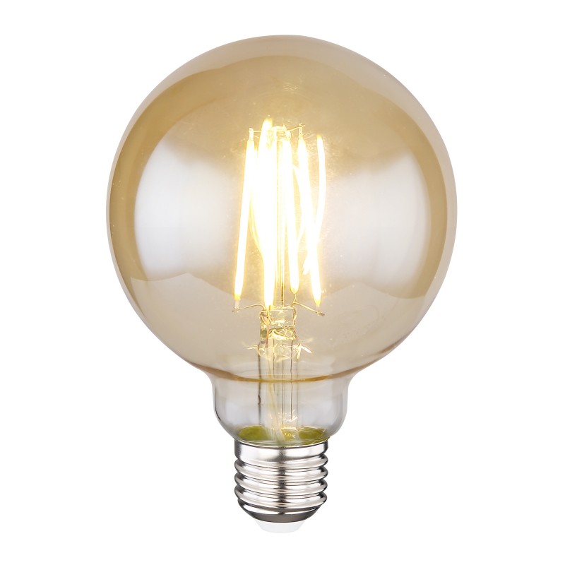 Bec decorativ cu filament LED E27 7W 2700K 11526A GL, Becuri LED E27 - Bec soclu E27 - dulie bec E27⭐ modele becuri economice LED si clasice cu filament Edison style, decorative vintage.✅Clasa eficienta energetica❗ ➽ www.evalight.ro. Alege temperatura de culoare potrivita a becurilor functie de tipul de iluminare: cu lumina calda, rece, naturala sau neutra. 
Becuri cu soclu (dulie) de tip E27, surse de iluminat inteligente: cu senzor de miscare (telecomanda), (solare) cu consum redus de energie, surse incandescente cu dulie si soclu normale (ceramica, sticla, plastic, aluminiu), LED dimabile cu lumina calda (3000K), lumina rece alba (6500K) si lumina neutra (4000K), lumina naturala, flux luminos cu lumeni, bec LED echivalent 40W / 60W / 100W  tensinea curentului electric este de 12V fata de 220V (Volti) si durata mare de viata, becuri cu lumina puternica stralucitoare, colorate si multicolore, cu forma de lumanare, glob mare sau mic, rezistente la caldura si la apa, ce se aprinde instant la trecerea curentului electric, cu garantie cel mai bun pret❗ a