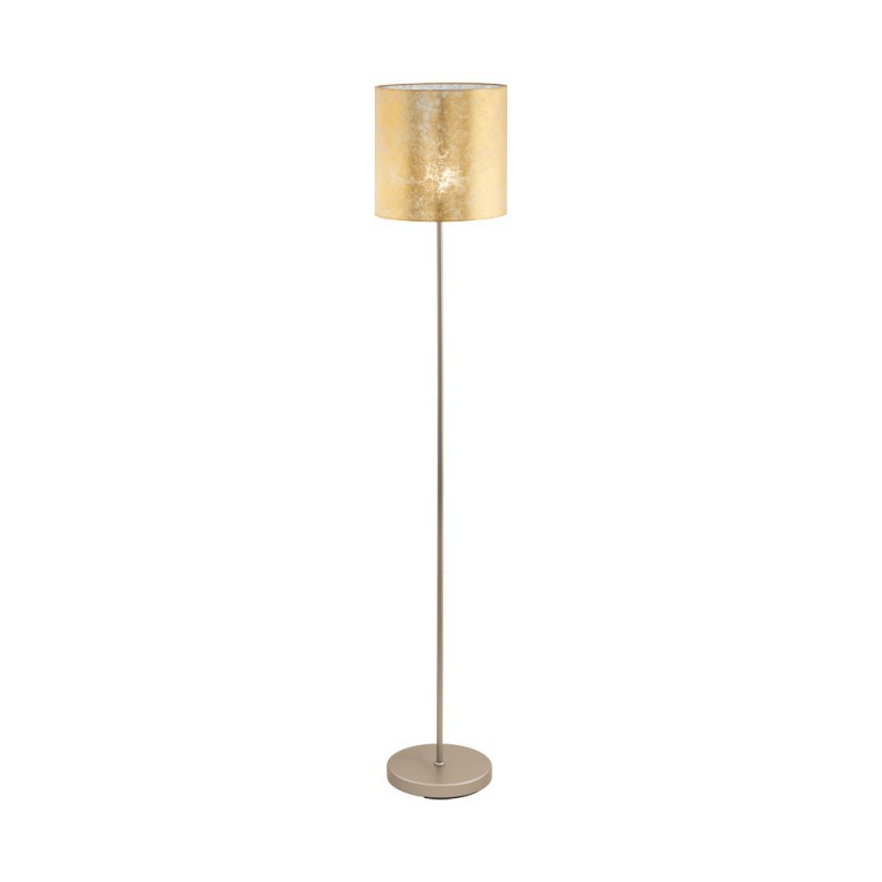 Lampadar cu abajur textil auriu VISERBELLA 97647 EL, Lampadare de podea pentru living, LED⭐ modele lampi cu picior inalt vintage, moderne si clasice.✅DeSiGn elegant de lux!❤️Promotii lampi❗ ➽www.evalight.ro. Alege corpuri de iluminat de podea pt interior cu reader LED, decorative stil industrial din metal cu picior inalt curbat, trepied din lemn, abajur din material textil, sticla, tesatura, ieftine de calitate deosebita la cel mai bun pret. a