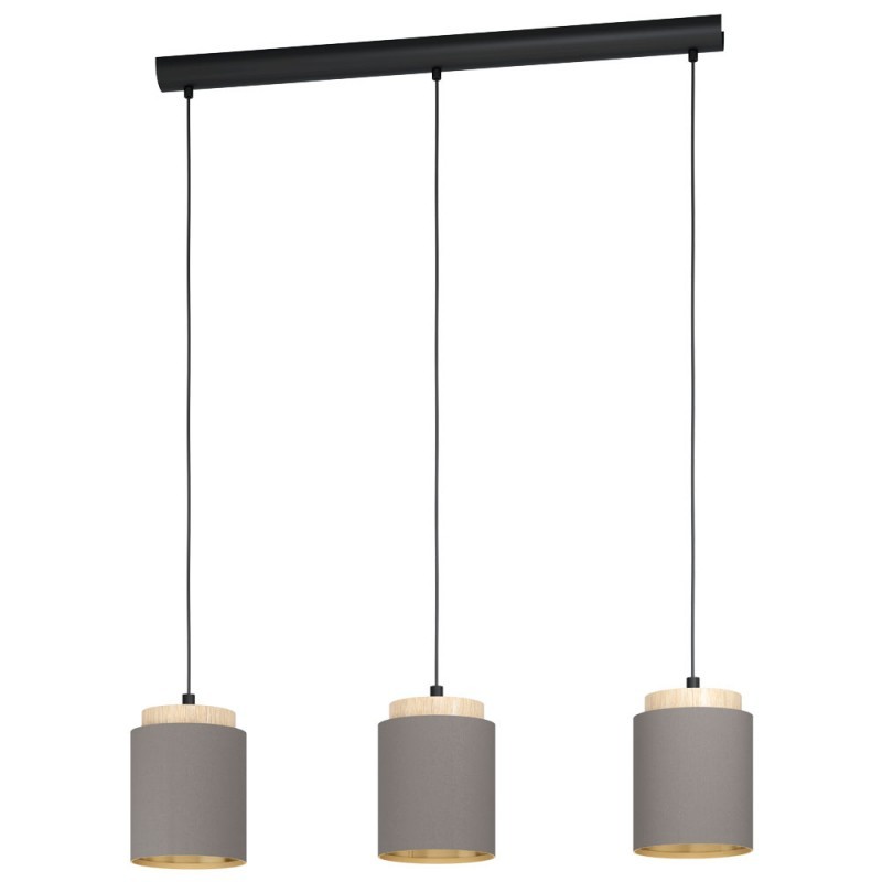 Lustra cu 3 pendule, abajur textil cappuccino ALBARIZA 99446 EL, Pendule / Lustre suspendate moderne, LED⭐ modele elegante pentru bucatarie, living dormitor.✅DeSiGn decorativ unic!❤️Promotii lampi❗ ➽www.evalight.ro. Alege corpuri de iluminat suspendate pt interior stil modern, suspensii de tip pendule cu cristale, abajur material textil, lemn, metal, sticla, bec tip lumanare Edison sau LED, ieftine si de lux, calitate deosebita la cel mai bun pret. a