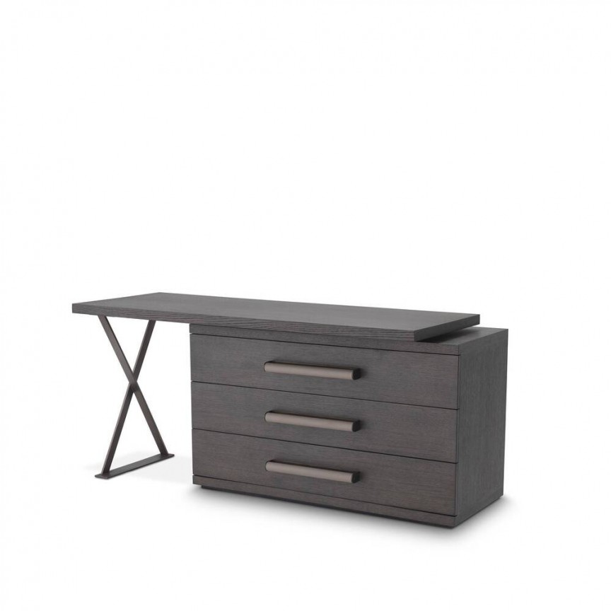 Birou design modern din lemn de stejar mocha Sanderson 114226 HZ, Console / Birouri moderne⭐ modele de lux pentru perete hol, mobila living.❤️Promotii mese consola si birou tip consola❗ ➽ www.evalight.ro. Alege mese tip console din lemn, metal, sticla, cu picioare inalte, cu sertare si rafturi, oglinda: clasice in stil baroc, scandinave, minimalist, vintage retro, industrial, pt intrare casa, ieftine si de calitate deosebita la cel mai bun pret. a