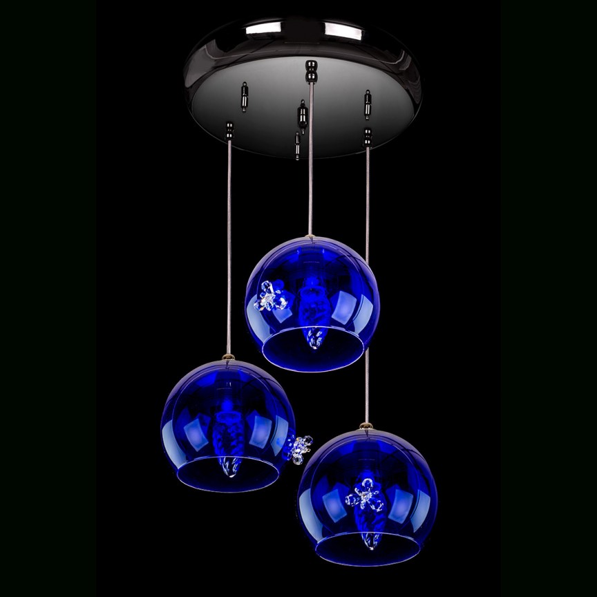 Lustra cu 3 pendule design LUX NIGHT SKY 03-CH, Lustre Cristal Bohemia⭐ modele deosebite de candelabre din cristal Bohemia autentic din Cehia.✅Design Baroc de lux Premium Top❗ ➽ www.evalight.ro. a