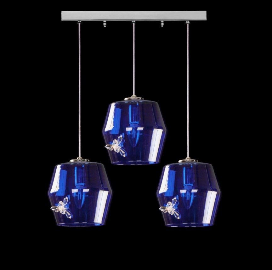 Lustra cu 3 pendule design LUX NIGHT SKY 07-CH, Pendule / Lustre suspendate moderne, LED⭐ modele elegante pentru bucatarie, living dormitor.✅DeSiGn decorativ unic!❤️Promotii lampi❗ ➽www.evalight.ro. Alege corpuri de iluminat suspendate pt interior stil modern, suspensii de tip pendule cu cristale, abajur material textil, lemn, metal, sticla, bec tip lumanare Edison sau LED, ieftine si de lux, calitate deosebita la cel mai bun pret. a