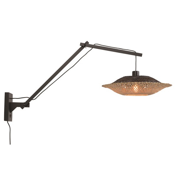 Aplica din bambus KALIMANTAN orizontal L negru, 44cm, Aplice de perete moderne, LED⭐ modele potrivite pentru iluminat living dormitor, bucatarie, hol.✅DeSiGn decorativ actual unic!❤️Promotii lampi❗ ➽www.evalight.ro. Alege corpuri de iluminat interior elegante de tip lustre aplicate de perete si tavan pt camere casa, ieftine si de lux, calitate deosebita la cel mai bun pret. a