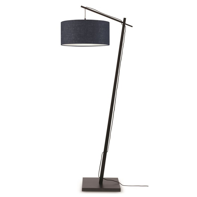 Lampadar din bambus si abajur din tesatura in, Andes negru/ albastru, Lampadare moderne de podea⭐ modele elegante pentru iluminat camera living dormitor.✅DeSiGn decorativ de lux unic!❤️Promotii lampi❗ ➽www.evalight.ro. Alege corpuri de iluminat de podea pt interior cu reader LED, ieftine de calitate deosebita la cel mai bun pret. a