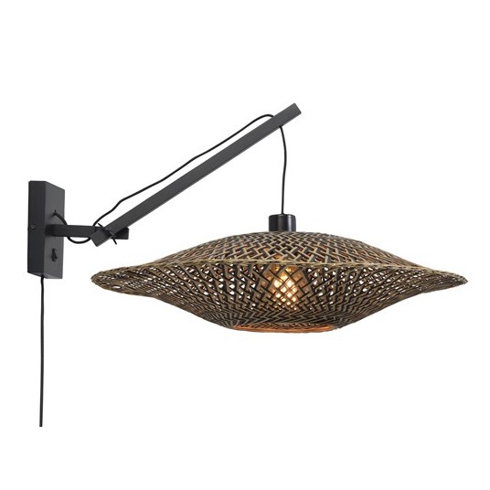 Aplica din bambus Bali orizontal S negru, 60cm, Aplice de perete moderne, LED⭐ modele potrivite pentru iluminat living dormitor, bucatarie, hol.✅DeSiGn decorativ actual unic!❤️Promotii lampi❗ ➽www.evalight.ro. Alege corpuri de iluminat interior elegante de tip lustre aplicate de perete si tavan pt camere casa, ieftine si de lux, calitate deosebita la cel mai bun pret. a