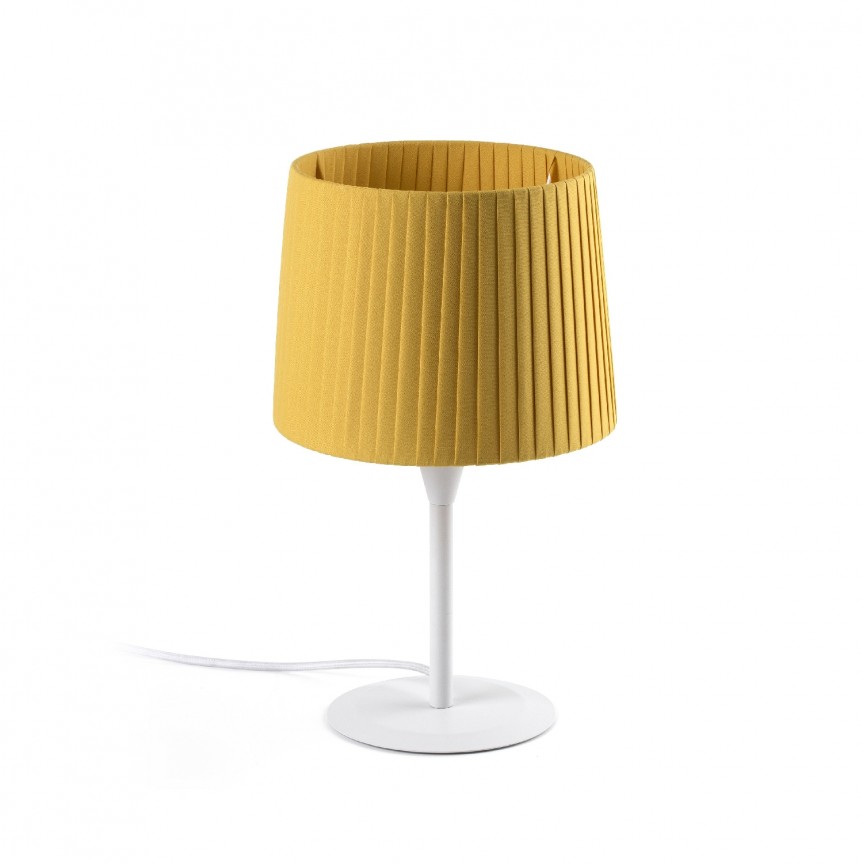 Veioza / Lampa de masa moderna design elegant SAMBA alb/galben 64310-39, Candelabre si Lustre moderne elegante⭐ modele clasice de lux pentru living, bucatarie si dormitor.✅ DeSiGn actual Top 2020!❤️Promotii lampi❗ ➽ www.evalight.ro. Oferte corpuri de iluminat suspendate pt camere de interior (înalte), suspensii (lungi) de tip lustre si candelabre, pendule decorative stil modern, clasic, rustic, baroc, scandinav, retro sau vintage, aplicate pe perete sau de tavan, cu cristale, abajur din material textil, lemn, metal, sticla, bec Edison sau LED, ieftine de calitate deosebita la cel mai bun pret. a