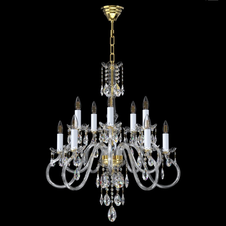 Candelabru cu 10 brate LUX design modern, Cristal Bohemia Exclusive Miracle, Lustre cristal si Corpuri de iluminat suspendate⭐ modele de lux elegante din cristal Stil Exclusive.✅Design Premium Top❗ ➽ www.evalight.ro.  a