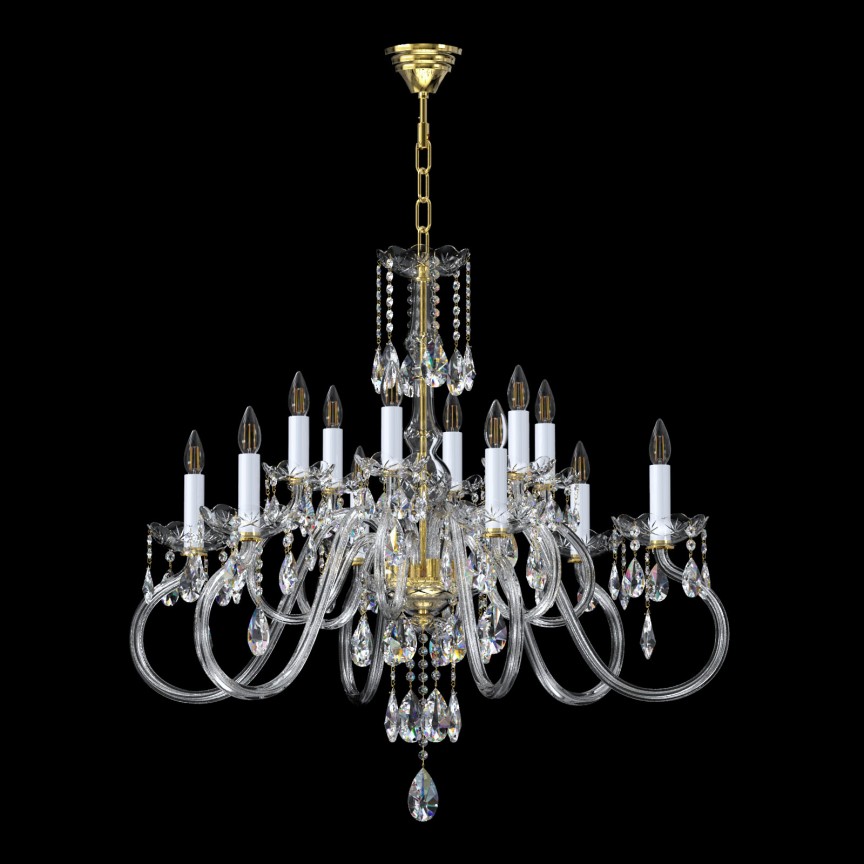 Candelabru cu 12 brate LUX design modern, Cristal Bohemia Exclusive Miracle, Lustre Cristal Bohemia⭐ modele deosebite de candelabre din cristal Bohemia autentic din Cehia.✅Design Baroc de lux Premium Top❗ ➽ www.evalight.ro. a