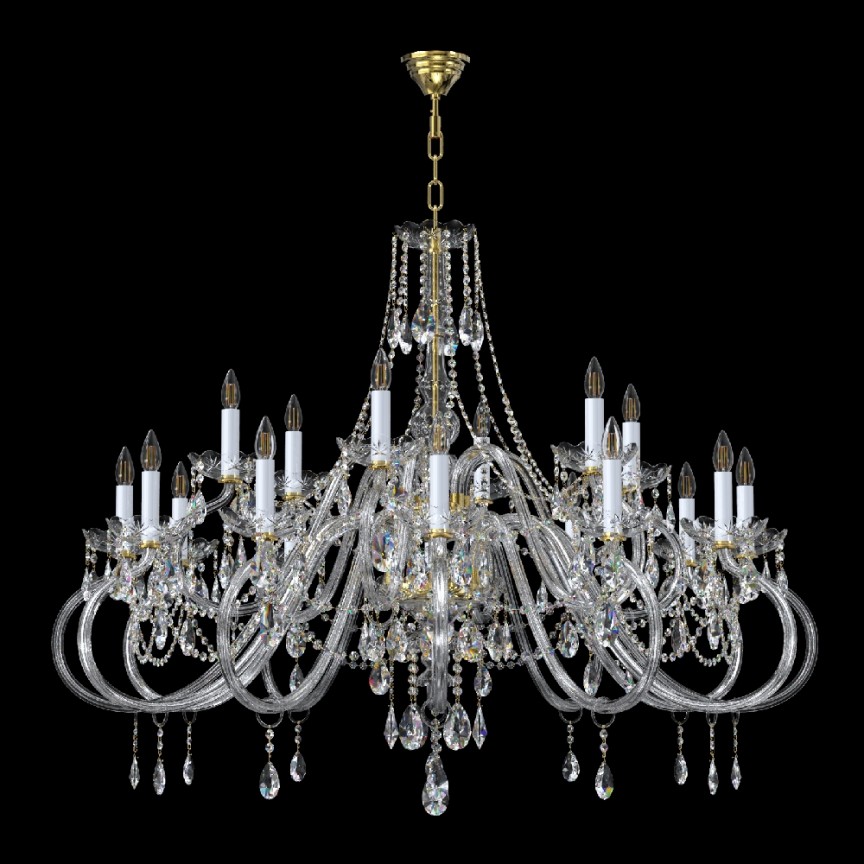 Candelabru cu 18 brate LUX design modern, Cristal Bohemia Exclusive Miracle, Lustre Cristal Bohemia⭐ modele deosebite de candelabre din cristal Bohemia autentic din Cehia.✅Design Baroc de lux Premium Top❗ ➽ www.evalight.ro. a