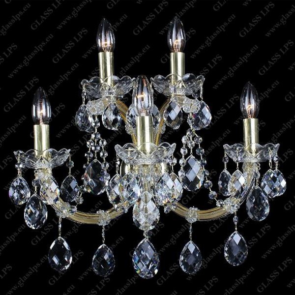 Aplica cu 5 brate Cristal Bohemia Maria Theresa, Aplice de perete Cristal Bohemia⭐ modele de lux deosebite din cristal Bohemia autentic din Cehia.✅Design unicat Premium Top❗ ➽ www.evalight.ro. a