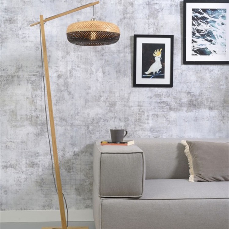 Lampadar eco din bambus Palawan natur/ negru, 40x15cm, Lampi de podea cu picior inalt⭐ lampadare moderne retro sau vintage pentru living.✅DeSiGn decorativ de lux unic!❤️Promotii lampi❗ ➽www.evalight.ro. Alege corpuri de iluminat de podea pt interior cu reader LED, clasice cu decor elegant, stil industrial din metal cu picior inalt curbat, trepied din lemn, abajur din material textil, sticla, tesatura, ieftine de calitate deosebita la cel mai bun pret. a