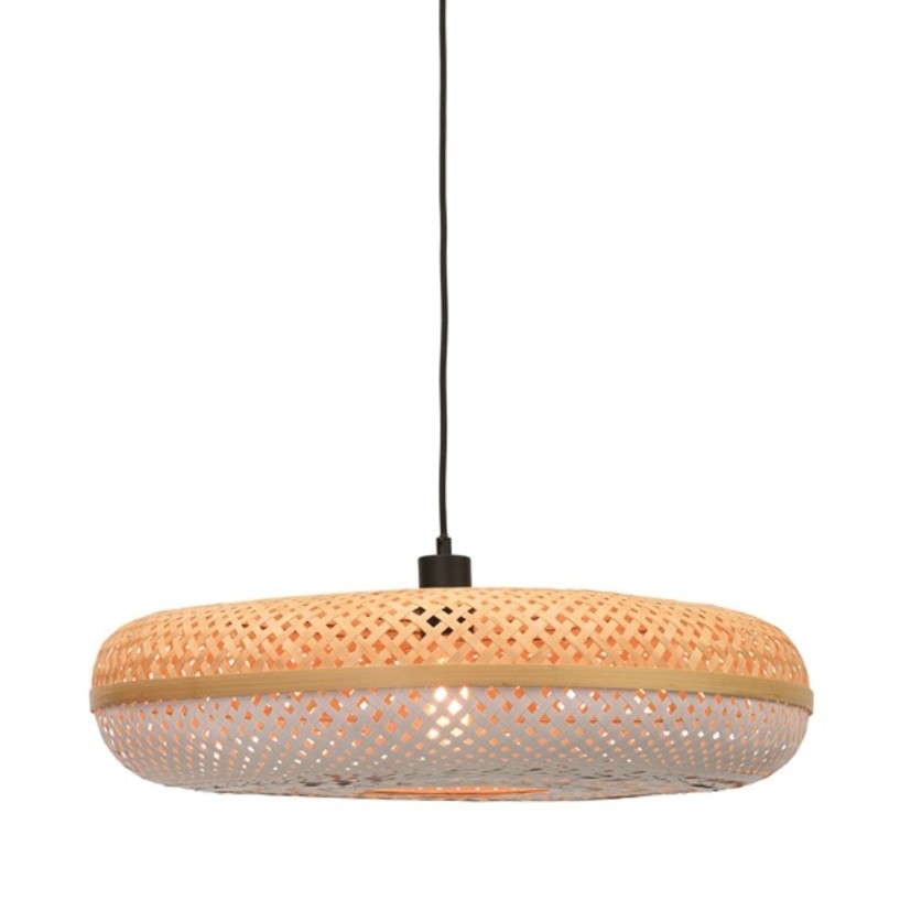 Lustra suspendata eco din bambus Palawan natur/ alb, 60x15cm, Pendule / Lustre suspendate moderne, LED⭐ modele elegante pentru bucatarie, living dormitor.✅DeSiGn decorativ unic!❤️Promotii lampi❗ ➽www.evalight.ro. Alege corpuri de iluminat suspendate pt interior stil modern, suspensii de tip pendule cu cristale, abajur material textil, lemn, metal, sticla, bec tip lumanare Edison sau LED, ieftine si de lux, calitate deosebita la cel mai bun pret. a