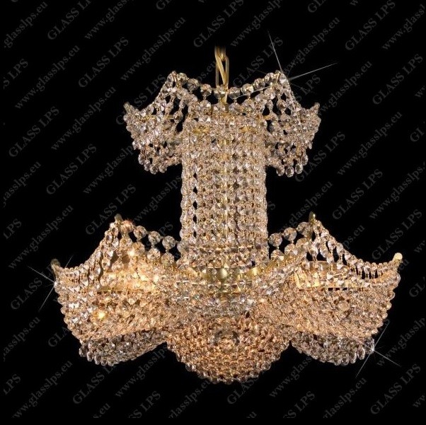 Lustra cristal Bohemia, diametru 42cm L15 723/03/6, Lustre Cristal Bohemia⭐ modele deosebite de candelabre din cristal Bohemia autentic din Cehia.✅Design Baroc de lux Premium Top❗ ➽ www.evalight.ro. a