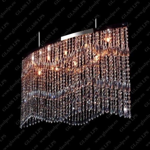 Lustra moderna cristal Bohemia, L-100cm, Lustre cristal si Corpuri de iluminat suspendate⭐ modele de lux elegante din cristal Stil Exclusive.✅Design Premium Top❗ ➽ www.evalight.ro.  a