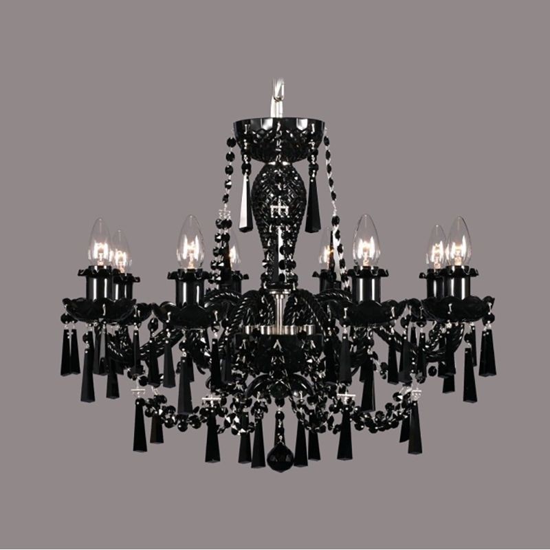 Lustra 8 brate cristal Bohemia all black, Lustre Cristal Bohemia⭐ modele deosebite de candelabre din cristal Bohemia autentic din Cehia.✅Design Baroc de lux Premium Top❗ ➽ www.evalight.ro. a