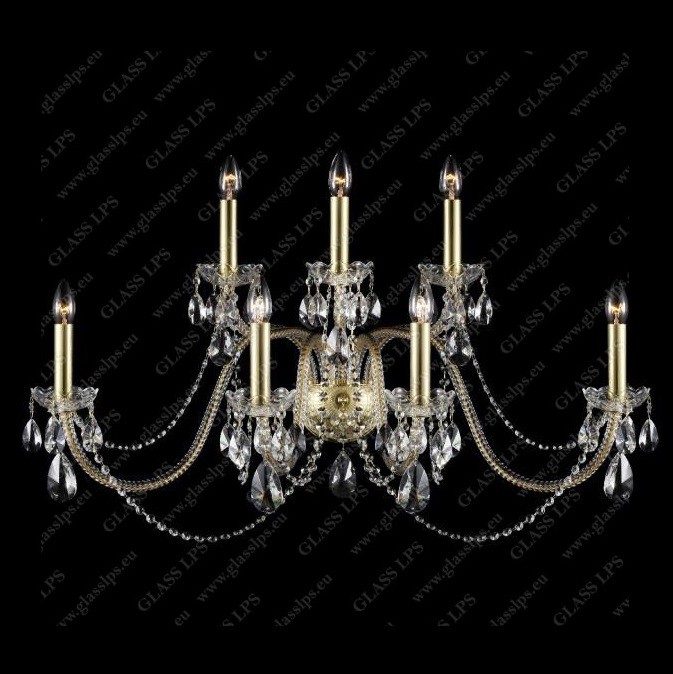 Aplica cristal Bohemia cu 7 brate, N21 009/07/1-A, wide, Aplice de perete Cristal Bohemia⭐ modele de lux deosebite din cristal Bohemia autentic din Cehia.✅Design unicat Premium Top❗ ➽ www.evalight.ro. a