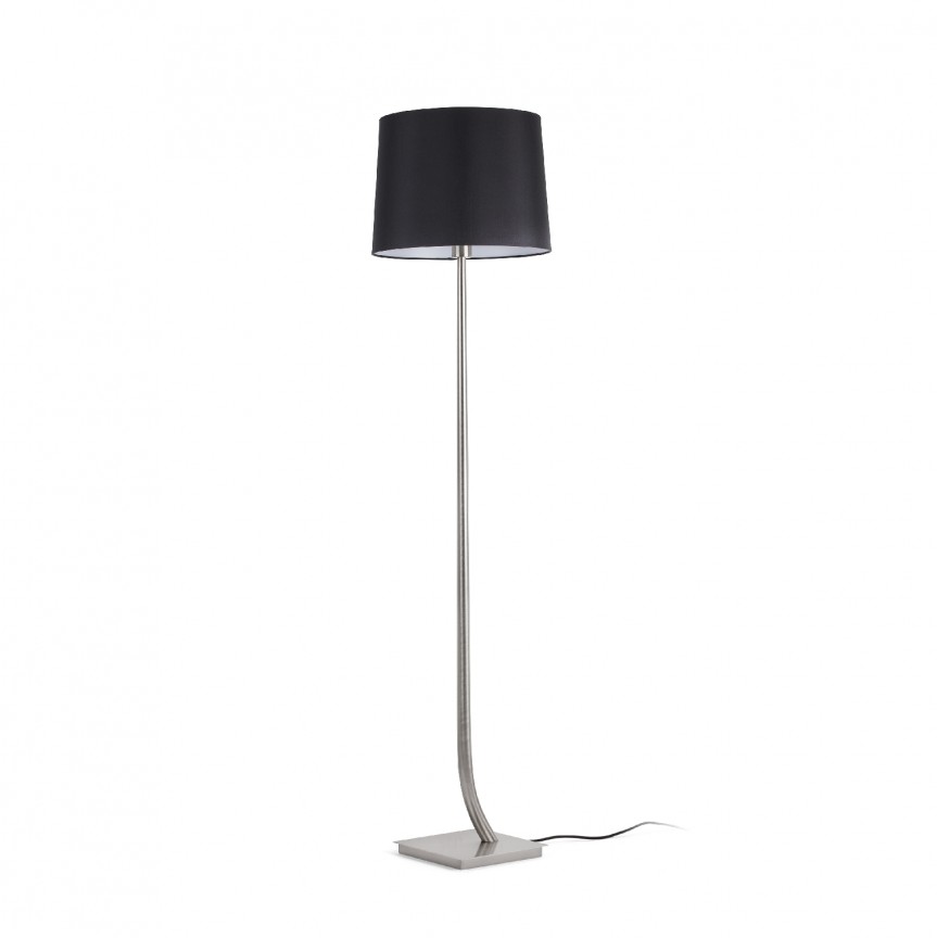 Lampadar / Lampa de podea eleganta design clasic REM nickel/negru, Lampadare moderne de podea⭐ modele elegante pentru iluminat camera living dormitor.✅DeSiGn decorativ de lux unic!❤️Promotii lampi❗ ➽www.evalight.ro. Alege corpuri de iluminat de podea pt interior cu reader LED, ieftine de calitate deosebita la cel mai bun pret. a