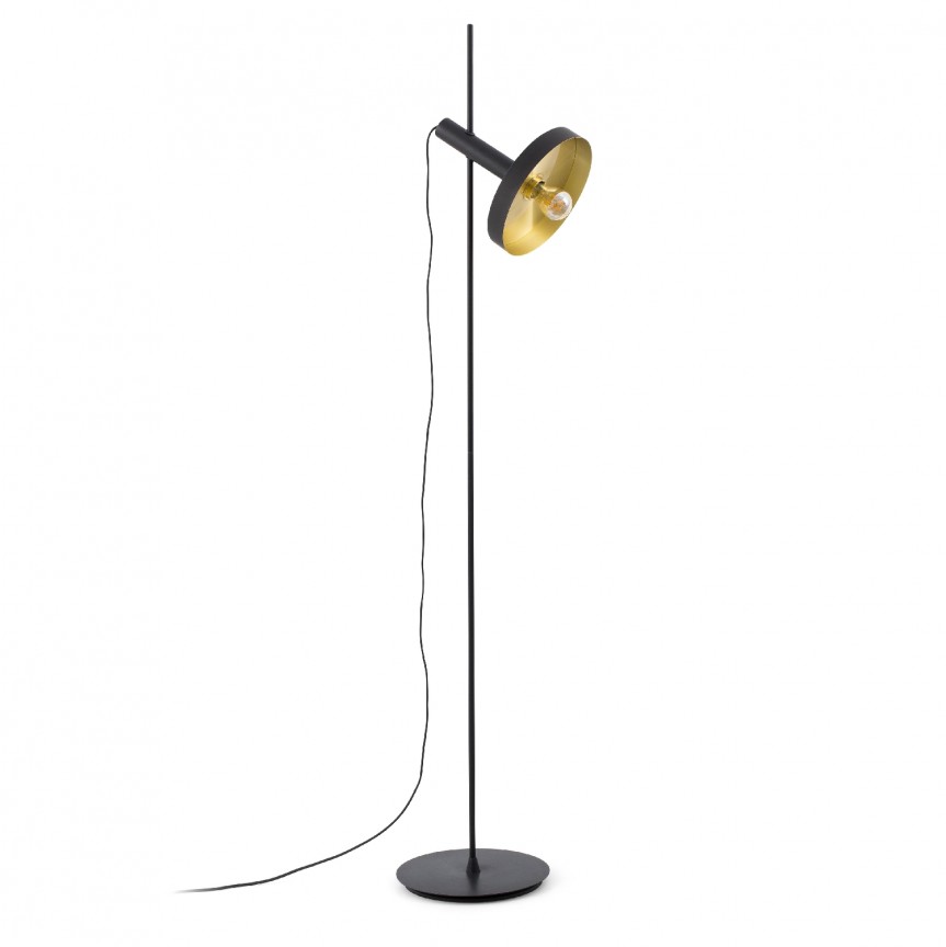 Lampadar / Lampa de podea design modern WHIZZ negru/auriu, Lampadare moderne de podea⭐ modele elegante pentru iluminat camera living dormitor.✅DeSiGn decorativ de lux unic!❤️Promotii lampi❗ ➽www.evalight.ro. Alege corpuri de iluminat de podea pt interior cu reader LED, ieftine de calitate deosebita la cel mai bun pret. a