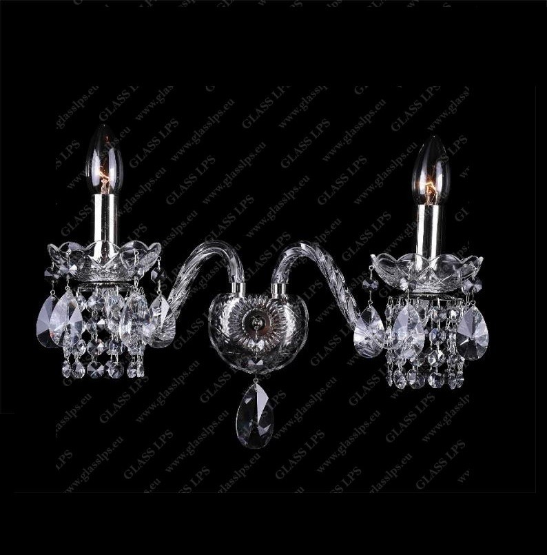 Aplica de perete 2 brate cristal Bohemia N21 007/02/1-A, Lustre cristal si Corpuri de iluminat suspendate⭐ modele de lux elegante din cristal Stil Exclusive.✅Design Premium Top❗ ➽ www.evalight.ro.  a