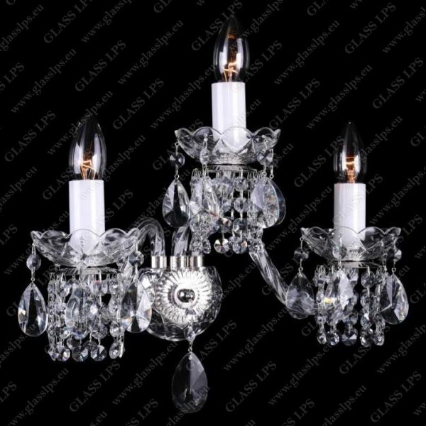 Aplica 3 brate cristal Bohemia N21 007/03/1-A, Lustre cristal si Corpuri de iluminat suspendate⭐ modele de lux elegante din cristal Stil Exclusive.✅Design Premium Top❗ ➽ www.evalight.ro.  a