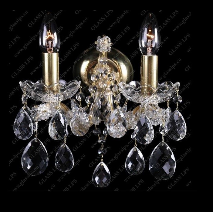 Aplica cu 2 brate Maria Theresa cristal Bohemia N24 065/02/1, Lustre cristal si Corpuri de iluminat suspendate⭐ modele de lux elegante din cristal Stil Exclusive.✅Design Premium Top❗ ➽ www.evalight.ro.  a