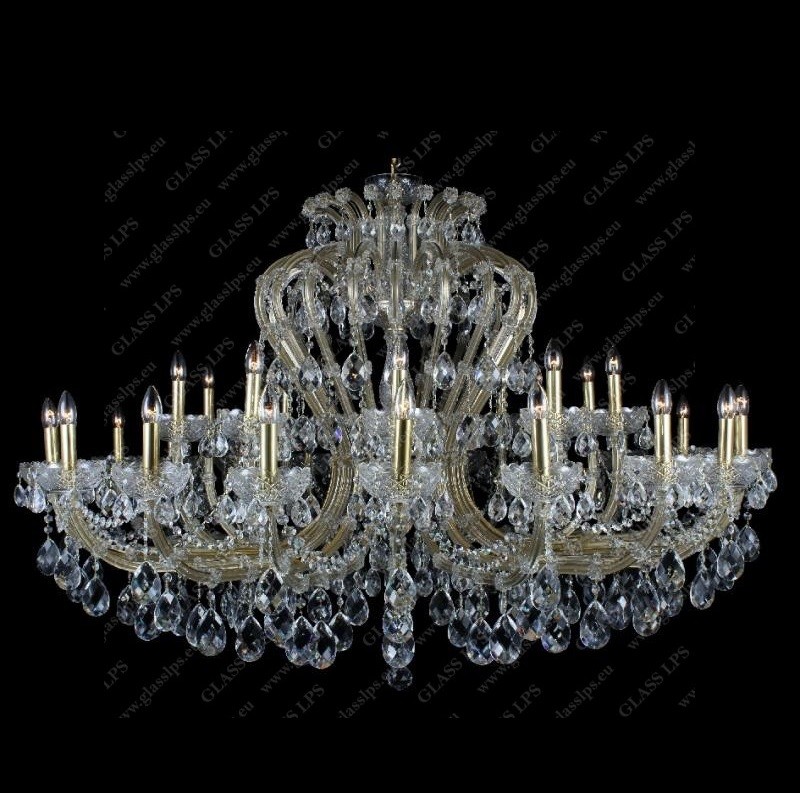 Candelabru Maria Theresa cu 30 brate, cristal Bohemia L14 006/30/1, F 2 floor, Lustre Cristal Bohemia⭐ modele deosebite de candelabre din cristal Bohemia autentic din Cehia.✅Design Baroc de lux Premium Top❗ ➽ www.evalight.ro. a