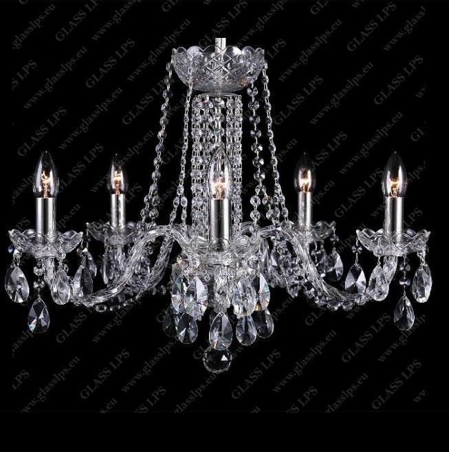 Lustra 5 brate cristal Bohemia L11 007/05/1-A, Lustre Cristal Bohemia⭐ modele deosebite de candelabre din cristal Bohemia autentic din Cehia.✅Design Baroc de lux Premium Top❗ ➽ www.evalight.ro. a