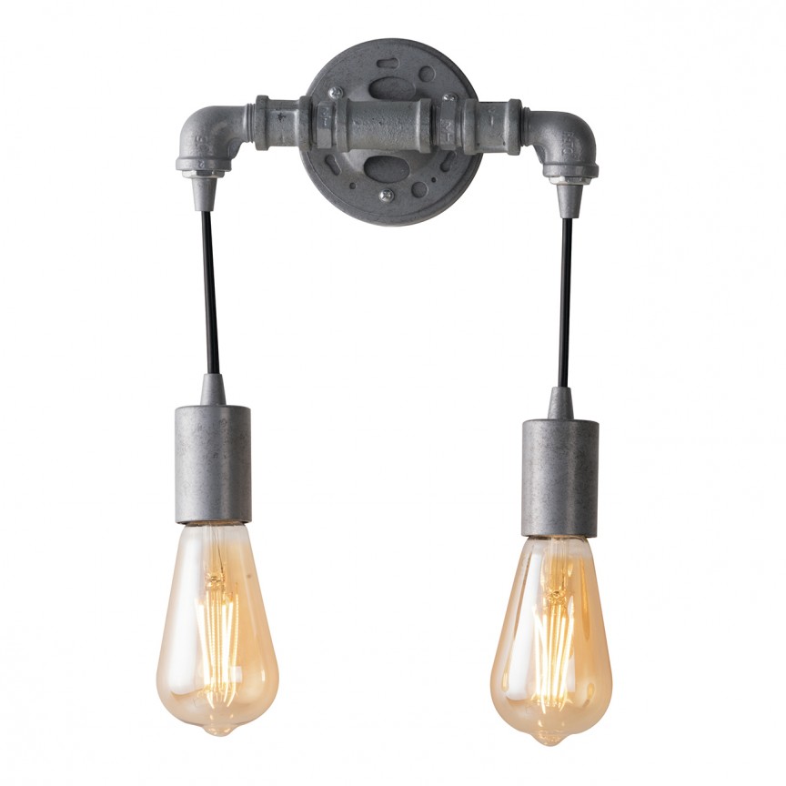 Aplica de perete design industrial AMARCORD zinc I-AMARCORD-AP2 ZN FE , Candelabre si Lustre moderne elegante⭐ modele clasice de lux pentru living, bucatarie si dormitor.✅ DeSiGn actual Top 2020!❤️Promotii lampi❗ ➽ www.evalight.ro. Oferte corpuri de iluminat suspendate pt camere de interior (înalte), suspensii (lungi) de tip lustre si candelabre, pendule decorative stil modern, clasic, rustic, baroc, scandinav, retro sau vintage, aplicate pe perete sau de tavan, cu cristale, abajur din material textil, lemn, metal, sticla, bec Edison sau LED, ieftine de calitate deosebita la cel mai bun pret. a