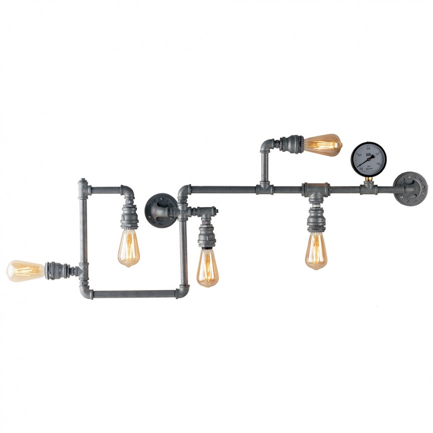 Plafoniera design industrial AMARCORD zinc I-AMARCORD-PL5 ZN FE, Candelabre si Lustre moderne elegante⭐ modele clasice de lux pentru living, bucatarie si dormitor.✅ DeSiGn actual Top 2020!❤️Promotii lampi❗ ➽ www.evalight.ro. Oferte corpuri de iluminat suspendate pt camere de interior (înalte), suspensii (lungi) de tip lustre si candelabre, pendule decorative stil modern, clasic, rustic, baroc, scandinav, retro sau vintage, aplicate pe perete sau de tavan, cu cristale, abajur din material textil, lemn, metal, sticla, bec Edison sau LED, ieftine de calitate deosebita la cel mai bun pret. a